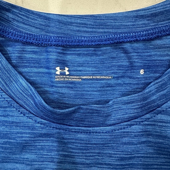 Under Armour Blue Activewear Shirt Size 6 - Picture 3 of 7